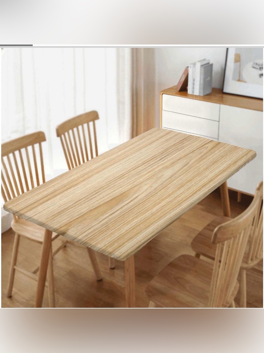 Wood Grain Vinyl Tablecloth Rectangular 48x24 TAN BROWN